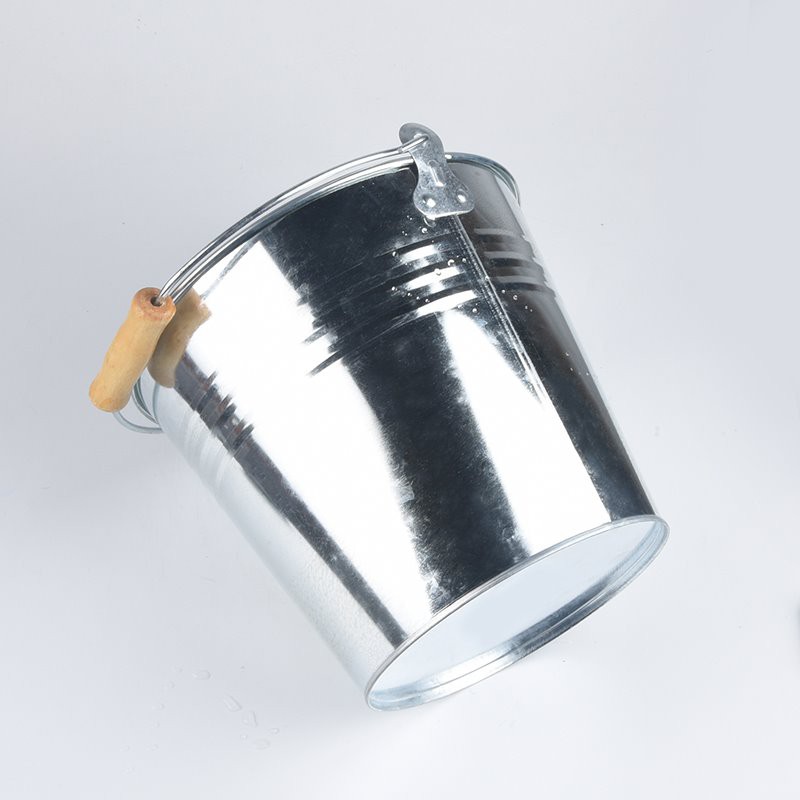 Wood Handle Metal Bucket